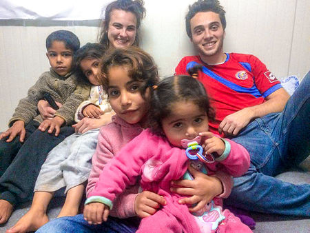 Students volunteer with refugees while studying abroad in Rome