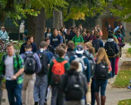 Body of students on campus