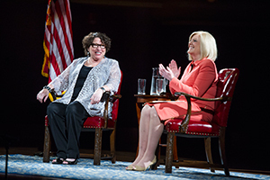 Justice Sonia Sotomayor with Notre Dame alumnae and trustee Anne Thompson