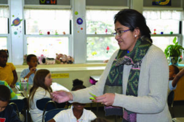 Suman Rani volunteers with Fulbright Foreign Language Teaching Assistants