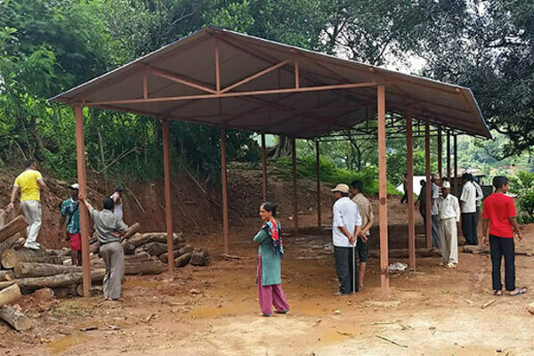 Temporary school in Nepal