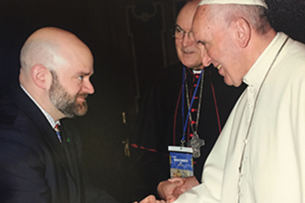 Carter Snead meets Pope Francis.