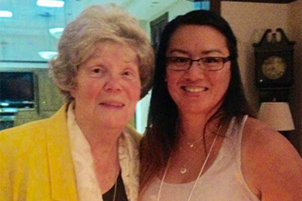 Sister Kateri Maureen Koverman (left) and Kateri Yaley Garcia at a 2015 reunion of Operation Babylift children