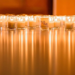 Candles cover the floor in the Main Building Rotunda.