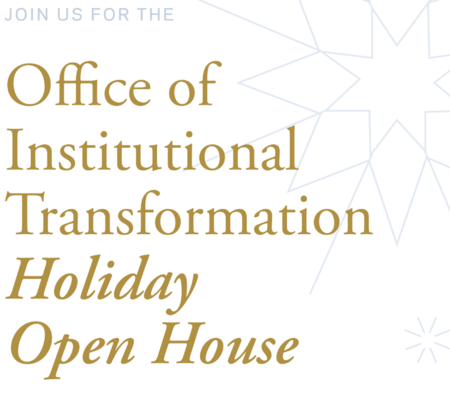 Join the Office of Institutional Transformation for cookies, coffee, and conversation