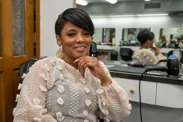 Yvette Wade, the new master stylist who will be doing African American hair at University Hair Stylists, currently located in the basement of LaFortune Student. (Photo by Barbara Johnston/University of Notre Dame)