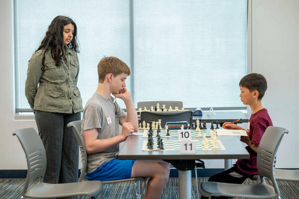 Gaaya Binoj, a 2022 Missouri Girls Chess State Champion, hosted the first-ever chess tournament at RCLC.